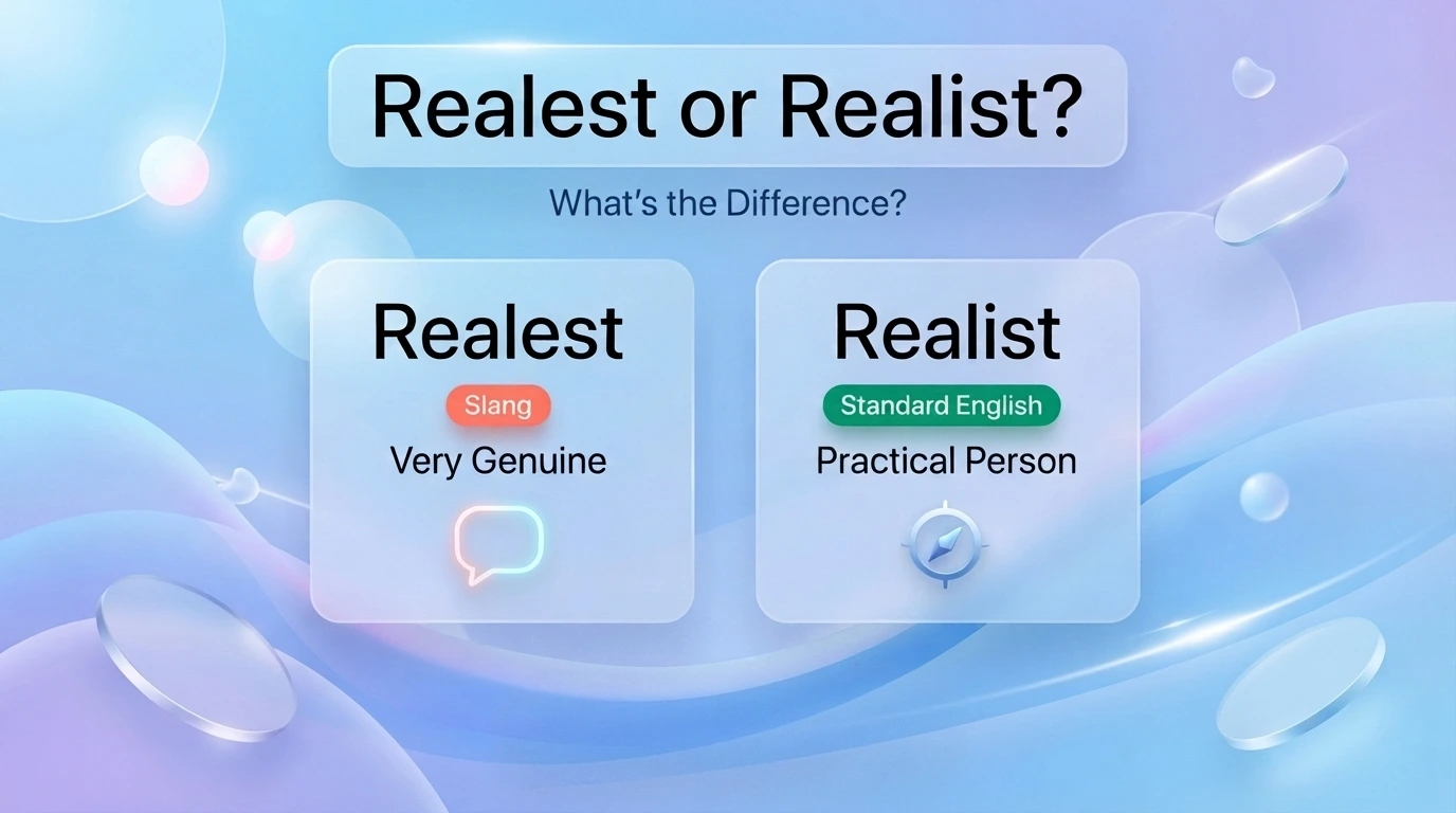 Realest or Realist comparison explaining the difference, meaning, and correct English usage