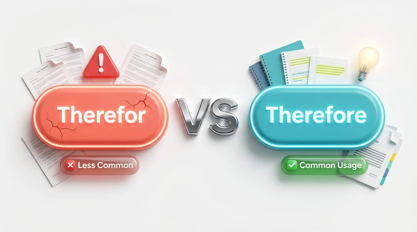therefore or therefor