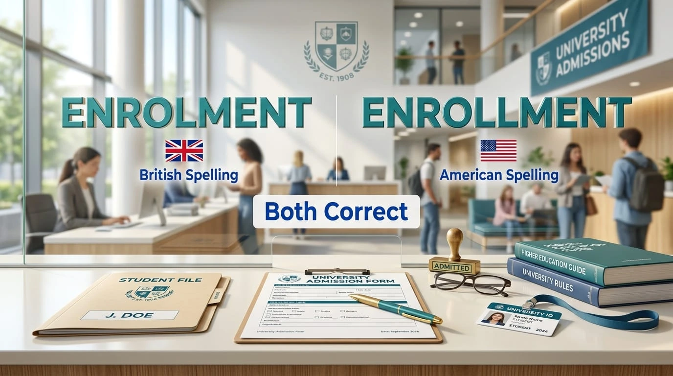 Enrolment or Enrollment: British and American English spelling comparison