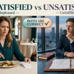 unsatisfied or dissatisfied