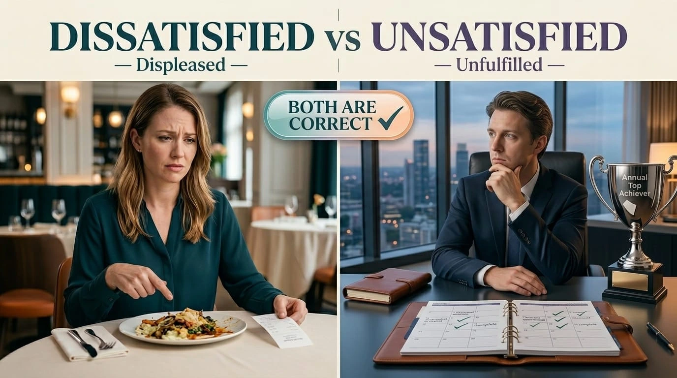 unsatisfied or dissatisfied