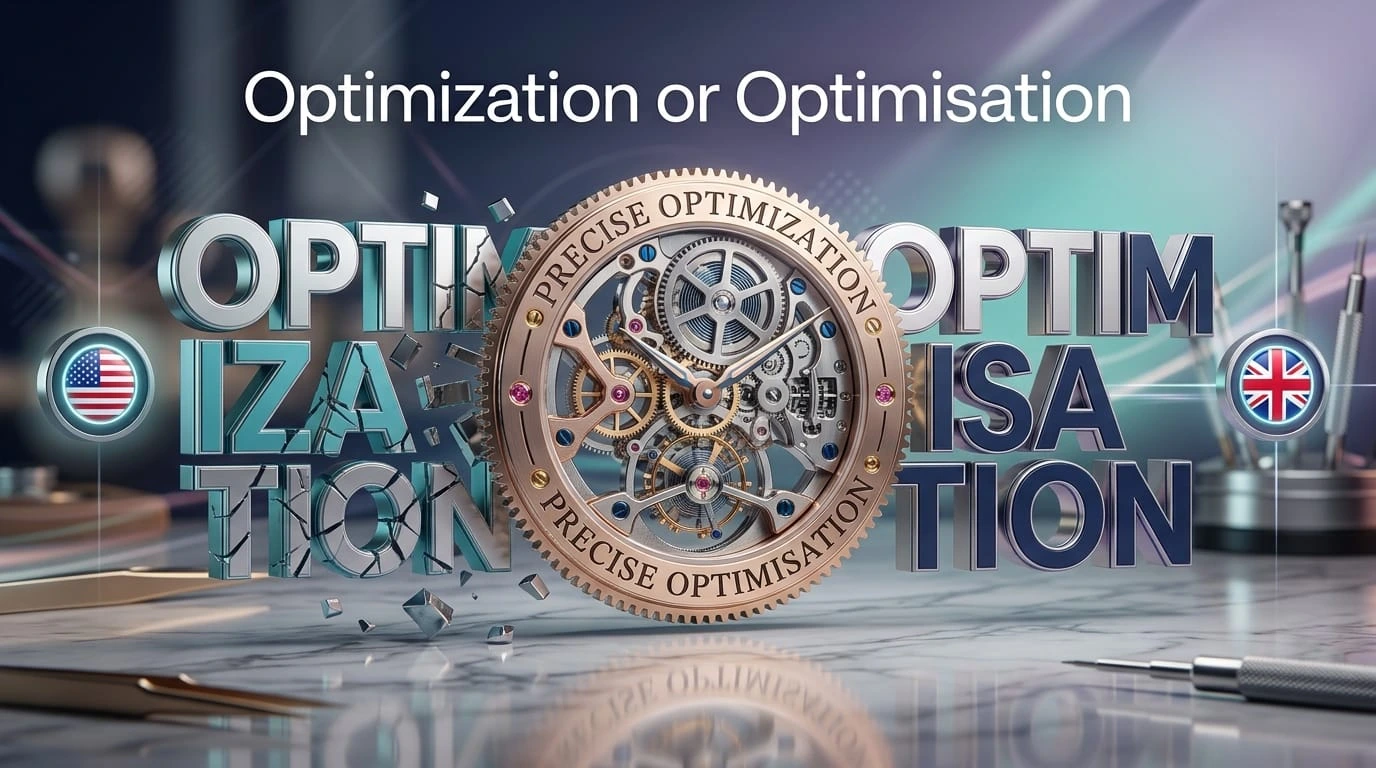 Optimization or Optimisation: correct American and British English spelling comparison.