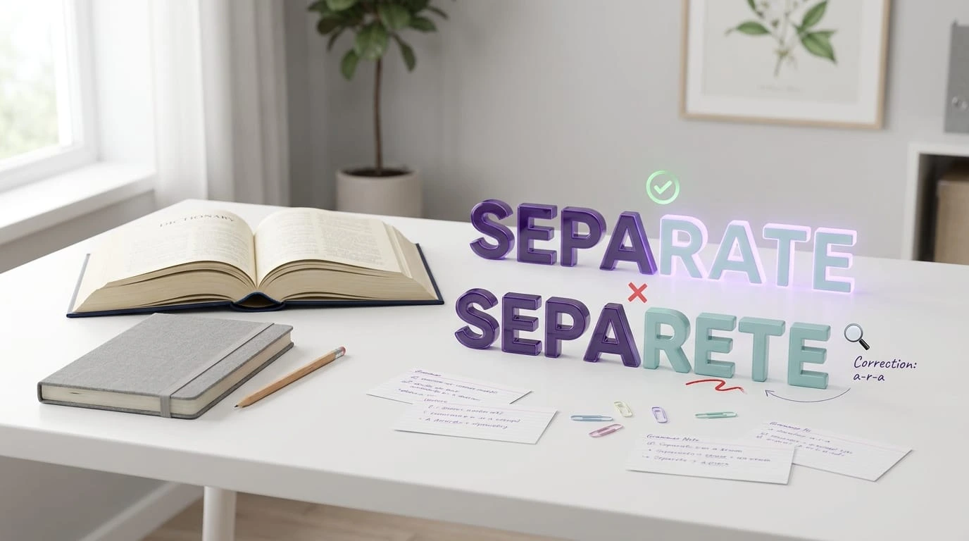 Seperate or Separate – correct spelling comparison and easy spelling tip