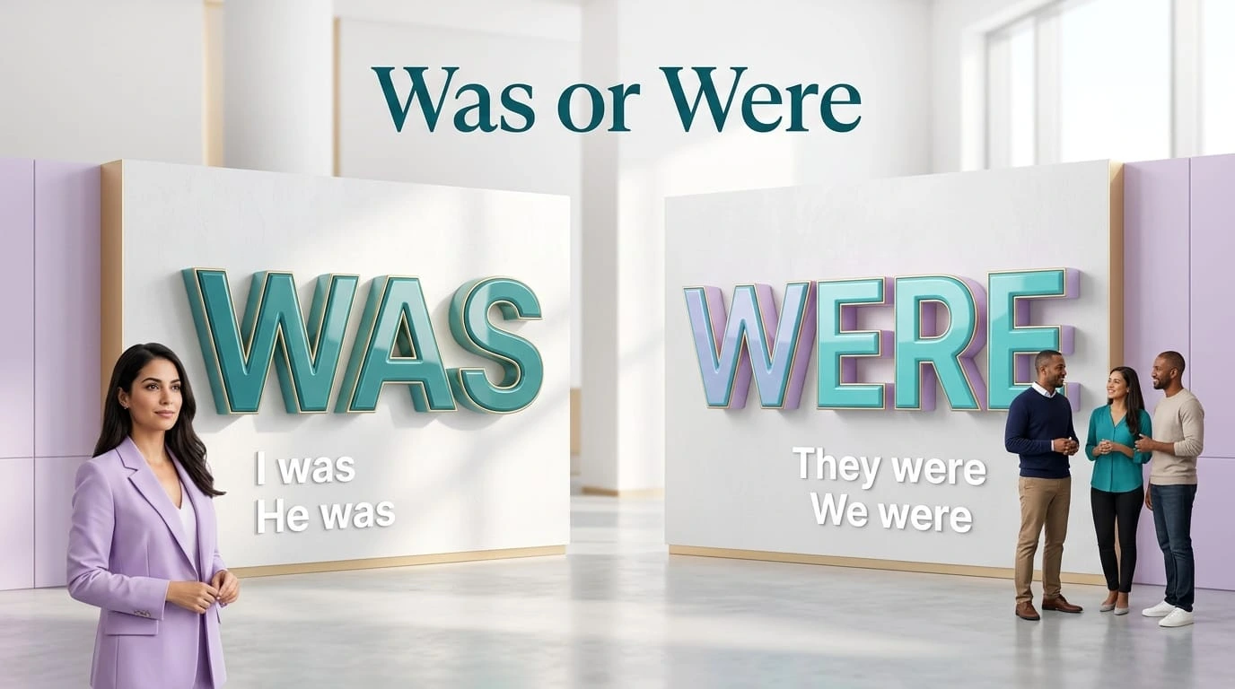 Was or Were grammar rules with clear examples for English learners.