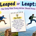 Leaped or leapt spelling comparison showing both correct past-tense forms of the verb leap